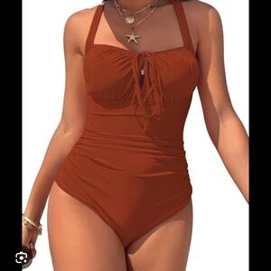 TASHEHE | 1 Piece Swimsuit Brown Sz Small